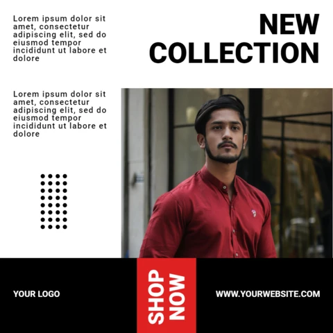 Black And Red Modern Instagram Marketing Post Design Template