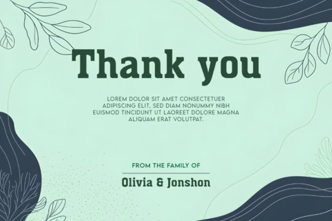 Minimal Green Themed Thank You Card Design for Events