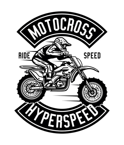 Plantilla de diseño de camiseta de motocross hyperspeed