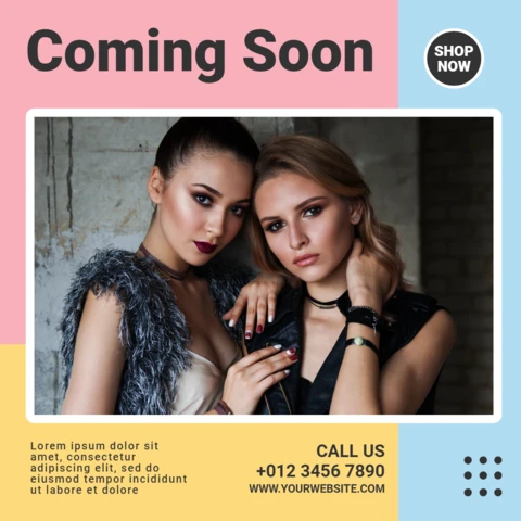 Binnenkort mode instagram post ontwerpsjabloon