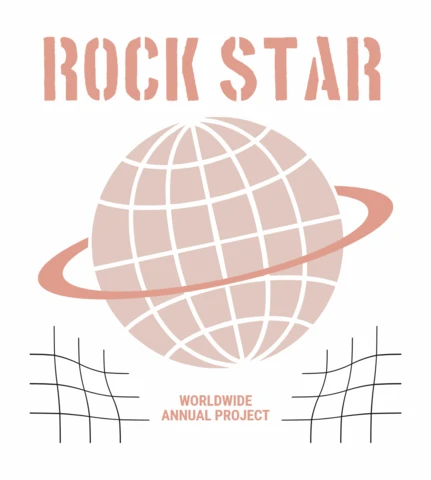 Plantilla de diseño de globo de estrella de rock para mercancía