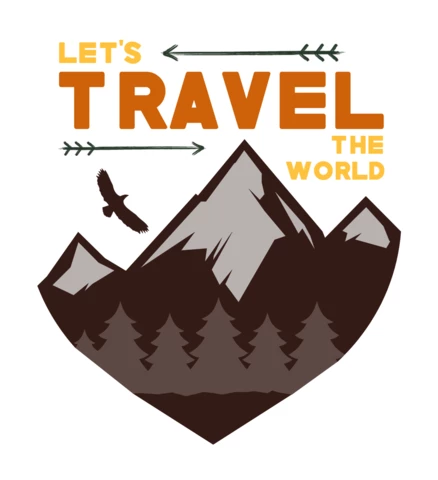Let's Travel The World Logo Badge Template Design
