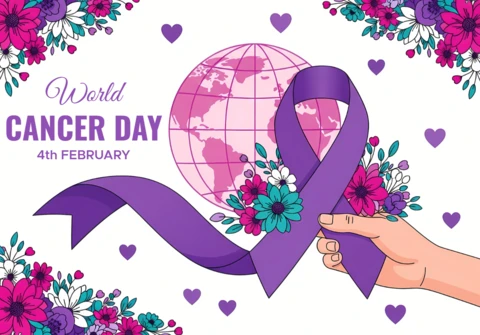 World Cancer Day Awareness Ribbon Design Template for Posters and Flyers