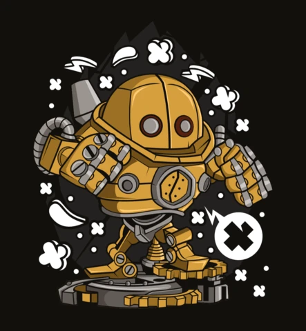 League of legends blitzcrank popcultuur t-shirt ontwerp sjabloon