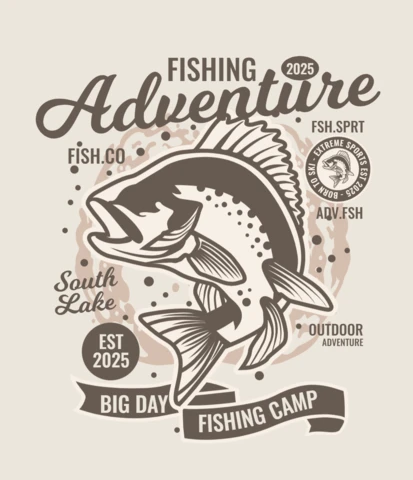 Fishing Adventure T-shirt Design Template