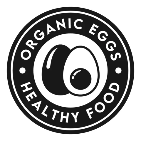 Farm Fresh Eggs Badge Stamp Logo Design Template