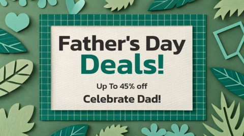 Father's Day Deals Template: Playful Paper Cut Design for Celebrating Dad