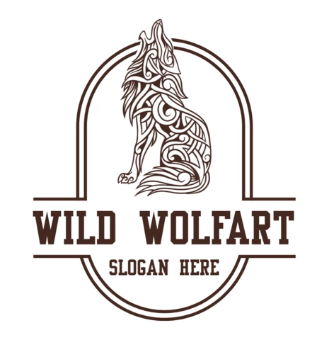 Wild Wolfart Logo Design Template