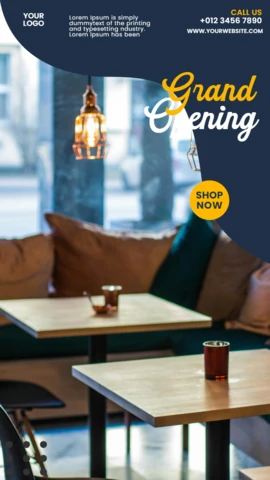 Grand Opening Restaurant Instagram Story Post Design Template