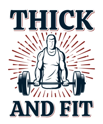 Vintage Fitness Design: Thick and Fit Gym Merchandising Template