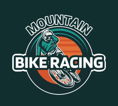 Modello di logo per gare di mountain bike