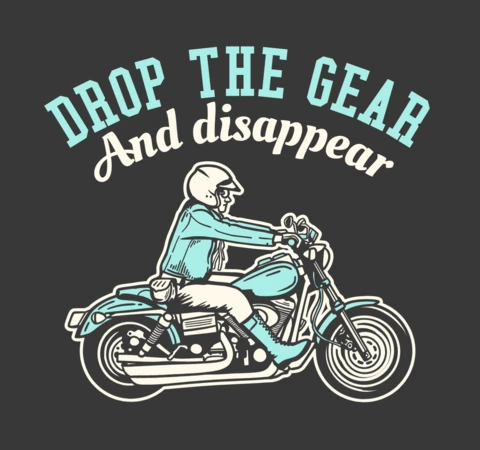 Mann, der Motorrad fährt, Vintage-T-Shirt-Design-Vorlage