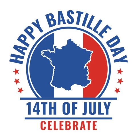 Happy Bastille Day 14th July Paris France Design Template