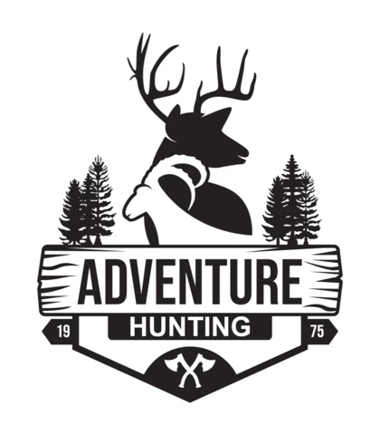 Plantilla de diseño de logotipo de caza de aventuras de ciervos