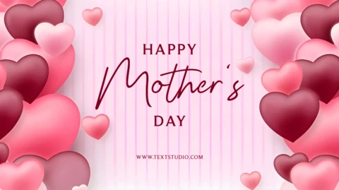 Romantic Heart Design Template for Happy Mother's Day Celebration