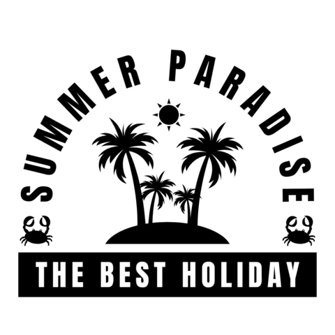 Modello di logo per il paradiso estivo