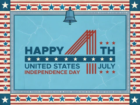 Plantilla de celebración del día de la independencia con elementos de diseño geométrico