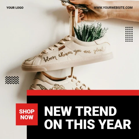 Nuova tendenza streetwear sneakers vendita instagram post design template