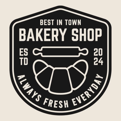 Bakery Shop Food Logo Design Template