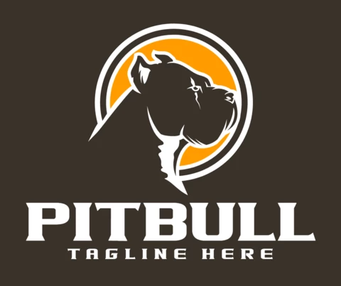 Plantilla de diseño gráfico de logotipo de pitbull fuerte
