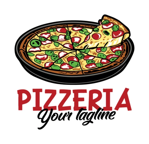 Pizzeria Restaurant Logo Design Template