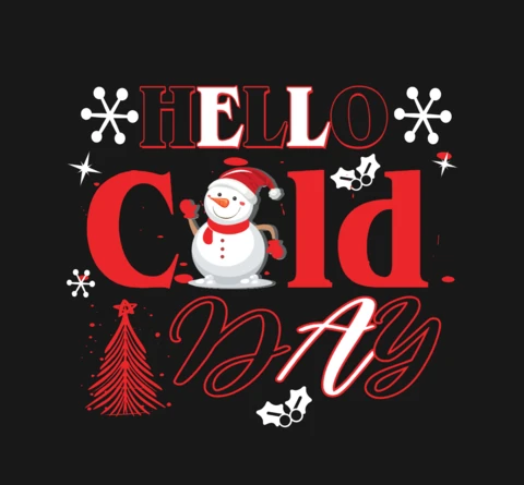 Cold Day Winter T-Shirt Design Template