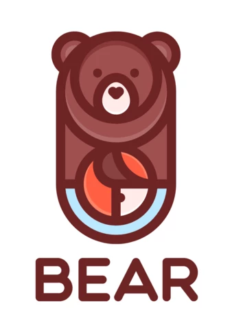 Bear Colorful Logo Design Template