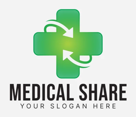 Medizinische Aktie, farbenfrohe Logo-Design-Vorlage