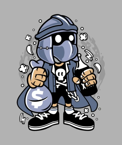 Shredder Street Bastard Pop Culture T-Shirt Design Template
