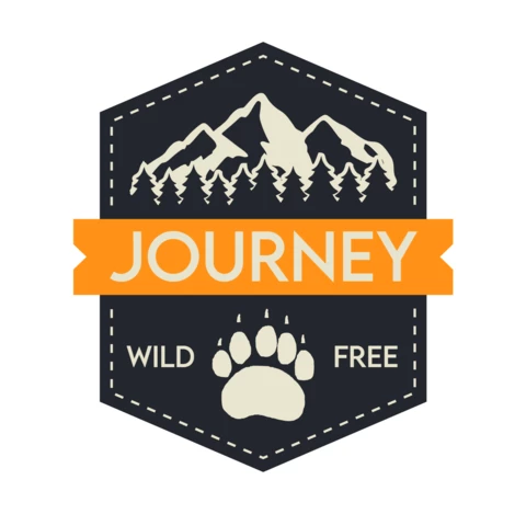 Journey Mountains Wild And Free Badge Template Design