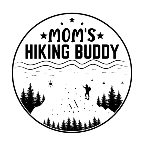 Mom's Hiking Buddy T-Shirt Design Template
