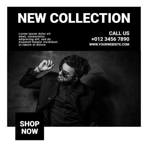 New Collection Menswear Sale Instagram Post Design Template