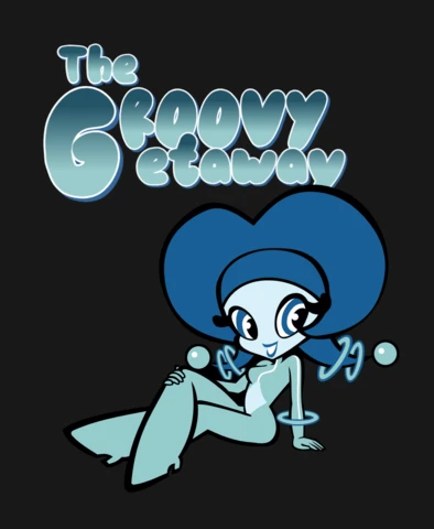 Vintage Groovy Cartoon Character T-Shirt Template