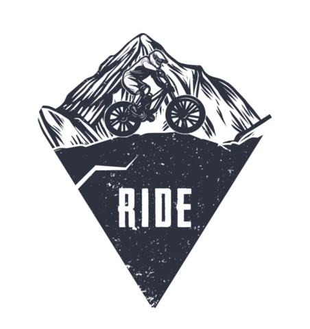 Man Riding Mountain Bike Vintage T-shirt Design Template