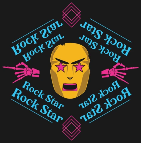 Plantilla de diseño gráfico de estrella de rock para impresión de camisetas