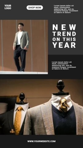 New Trend Man Fashion Instagram Story Post Design Template