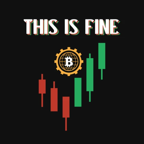 This Is Fine Bitcoin T-Shirt Design Template