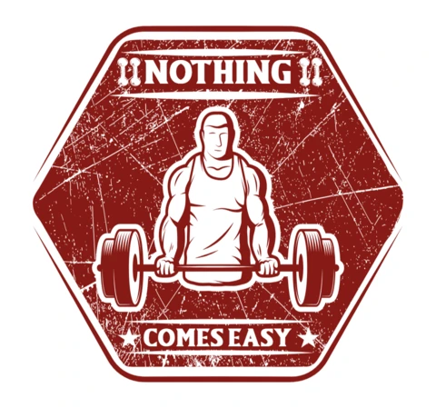 Vintage Fitness Design Template: Nothing Comes Easy Gym Poster