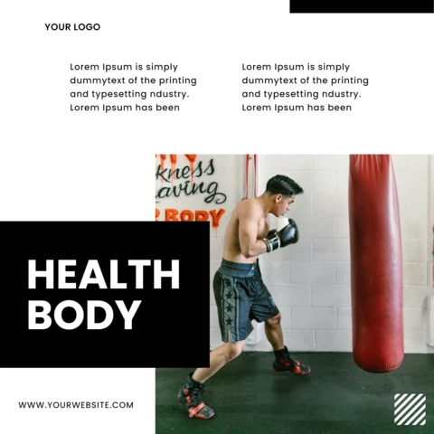 Modelo de design de post de instagram minimalista de boxe masculino