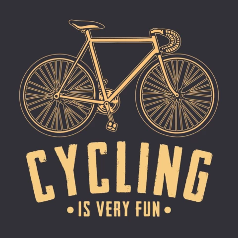 Bicycle Illustration Vintage T-shirt Design Template