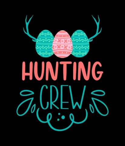 Hunting Crew Easter Egg T-shirt Design Template