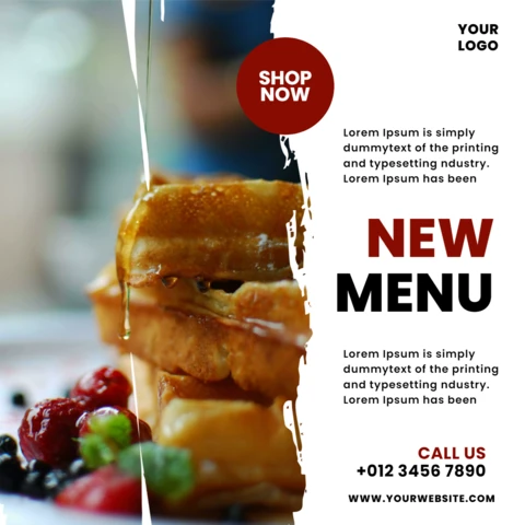 Modern Textured Restaurant Instagram Post Design Template