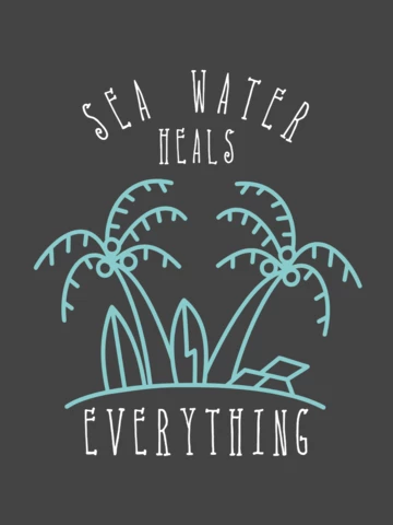 Summer Water Heals Everything T-shirt Template Design