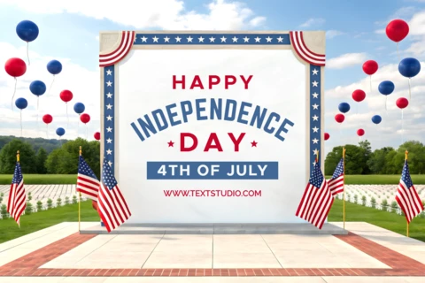 Template de design realista em 3d para celebração do dia da independência com bandeiras e balões