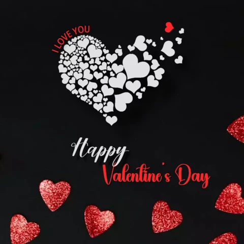 Sencillo post de instagram en rojo y negro para San Valentín