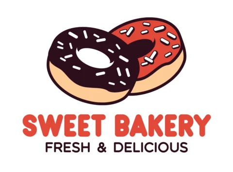 Sweet Bakery Donuts Logo Design Template