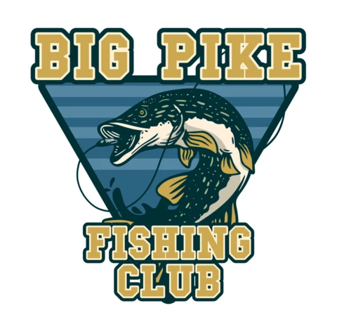 Big Pike Fishing Club Logo Design Template
