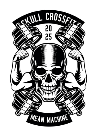 Plantilla de diseño de camiseta de crossfit con calavera