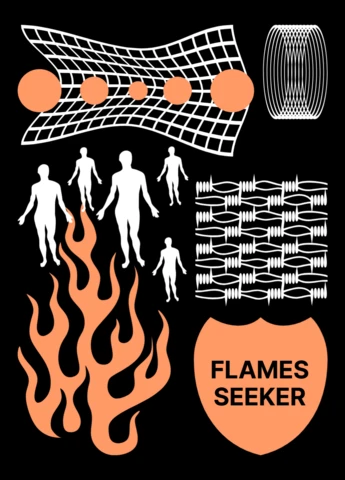 Flames Seeker Graphic Design Template for Apparel and Merchandise