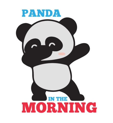 Panda In The Morning T-Shirt Design Template